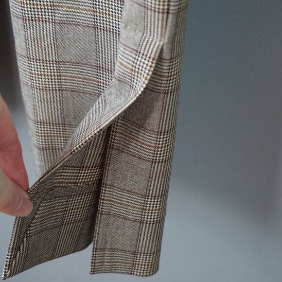 New Veronica Beard Arte Flared Cropped Pant with Slit in Plaid Brown Multi sz 6 - Picture 8 of 16